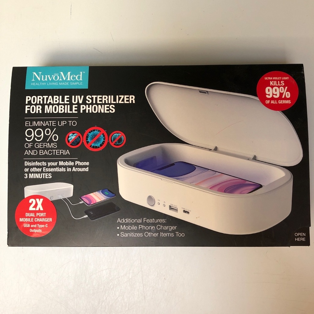 NuvoMed portable UV Sterilizer for cell phones and small objects brand new